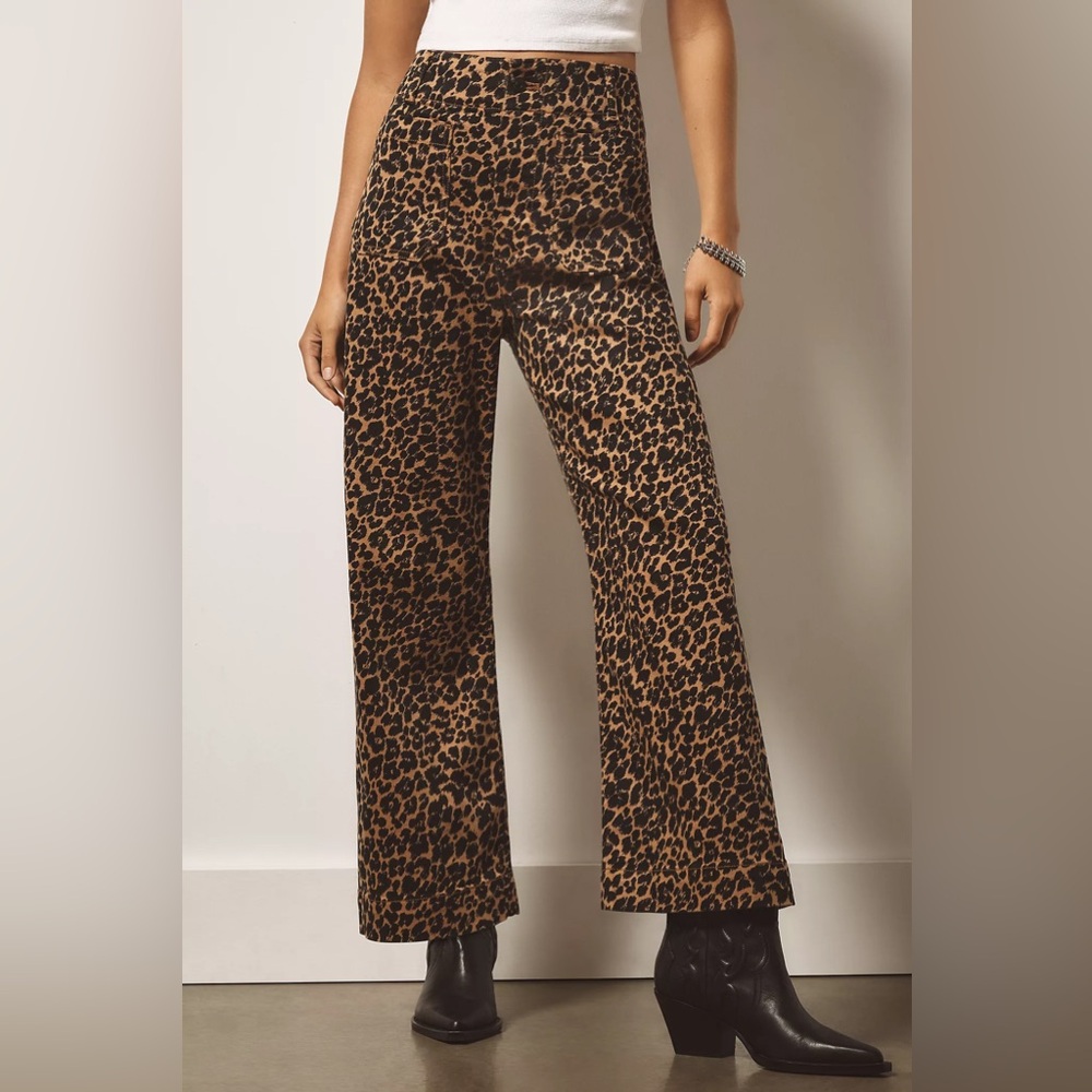 Anthropologie Maeve the Colette full length pant leopard print size 32 NWT